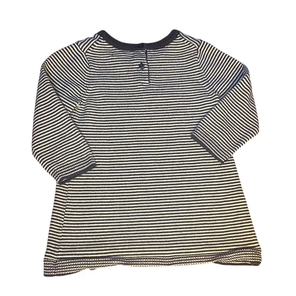 Gap blue‎ white striped whale long sleeve knit dress SIZE 18-24M